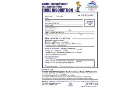 INSCRIPTIONS: conditions, avantages, fiches &amp; tarifs